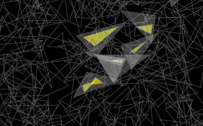 Quadtree and detecting embedded triangles