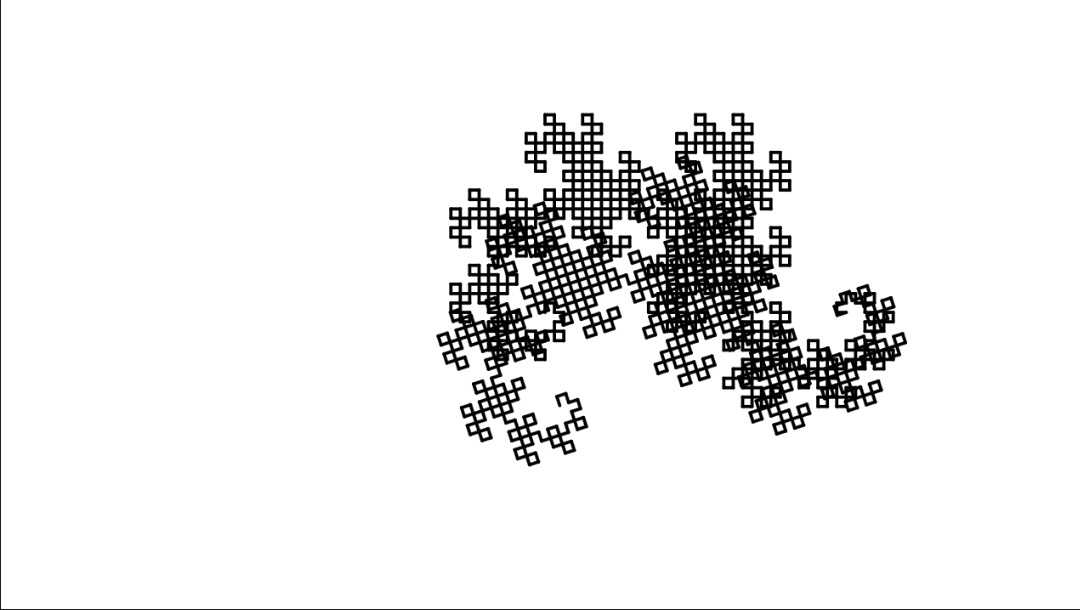 "Dragon curve animation" code example